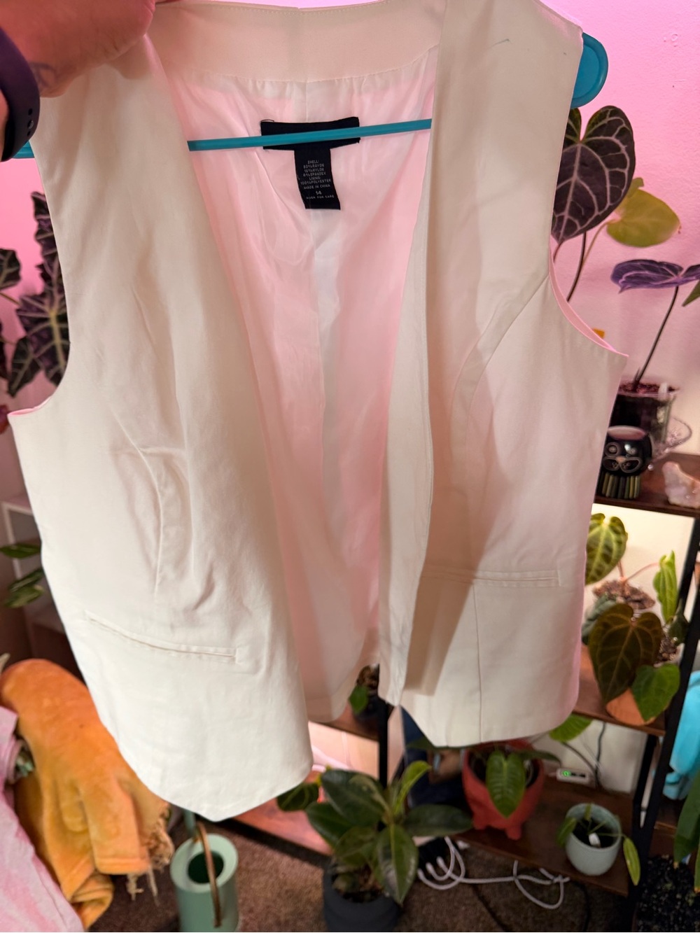 Cream Tailored Sleeveless Blazer Vest